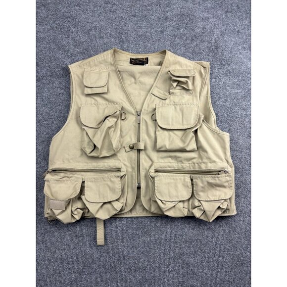 Eddie Bauer Fishing Vest Mens Medium Outdoor Utility Multi Pocket Hiking - Picture 1 of 7